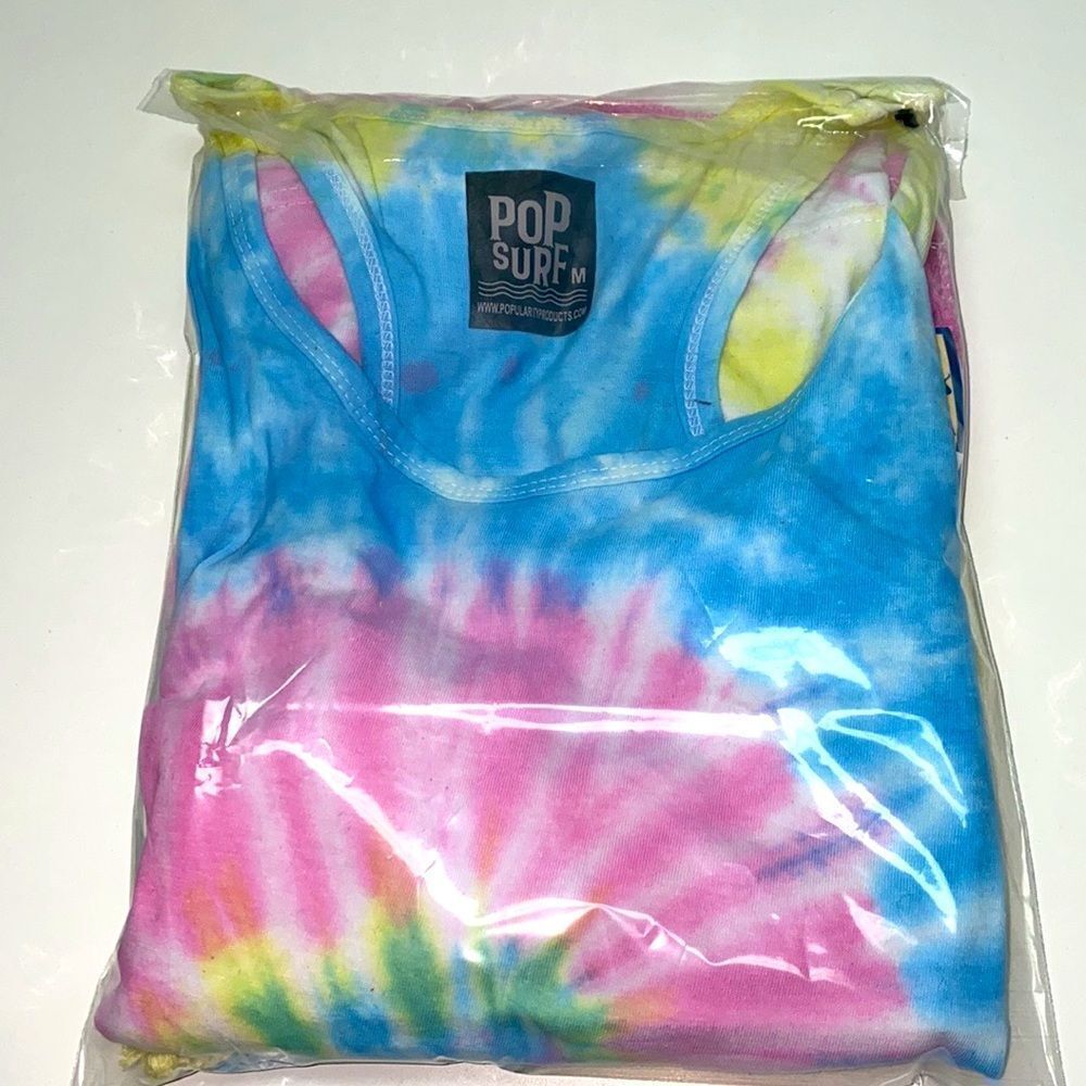 🔥POP SURF tank & short tie-dye 2 pc set sz LARGE  New - Picture 6 of 7